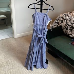 J Crew blue white stripe maxi dress NWT